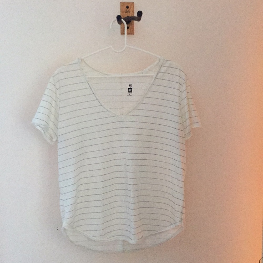Striped V-neck top